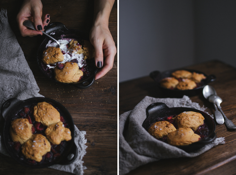 Cobbler with strawberries and raspberries by Tanya Balyanitsa (more on Honeytanie.com)