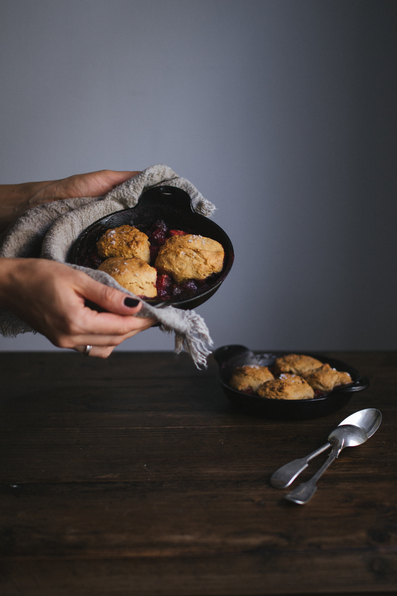 Cobbler with strawberries and raspberries by Tanya Balyanitsa (more on Honeytanie.com)
