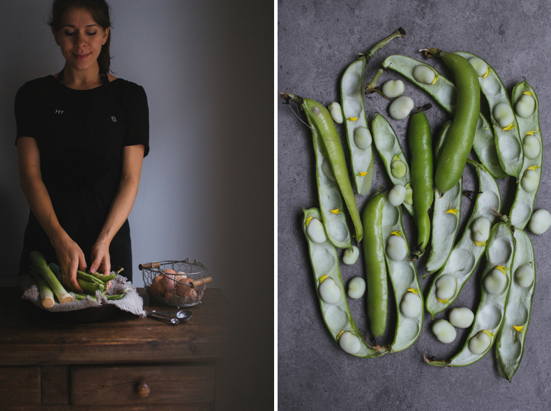 Broad Beans and Leek Frittata by Tanya Balyanitsa (Honeytanie.com)