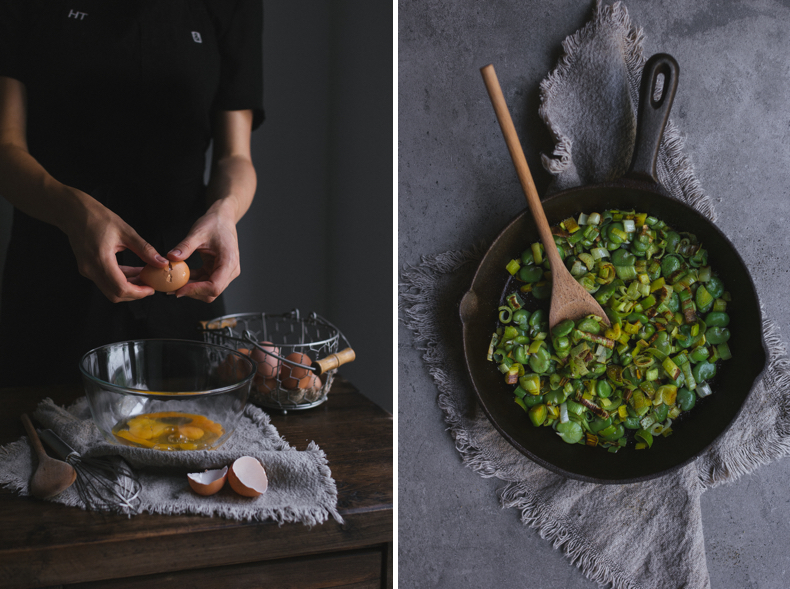 Broad Beans and Leek Frittata by Tanya Balyanitsa (Honeytanie.com)