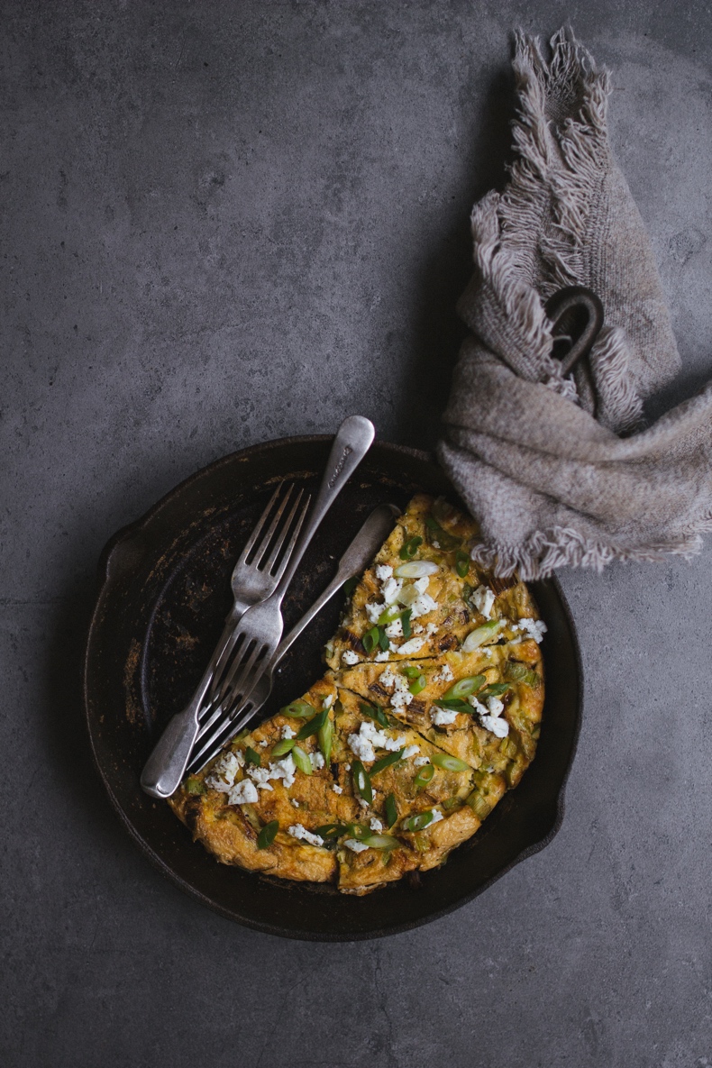 Broad Beans and Leek Frittata by Tanya Balyanitsa (Honeytanie.com)