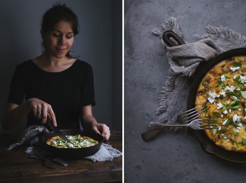 Broad Beans and Leek Frittata by Tanya Balyanitsa (Honeytanie.com)