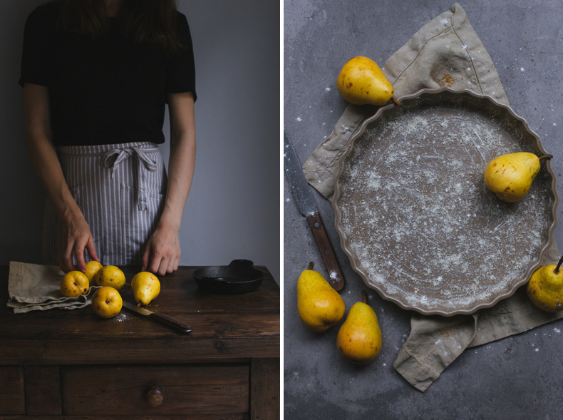 Chocolate Pear Clafoutis with Gorgonzola by Tanya Balyanitsa (more recipes on Honeytanie.com)