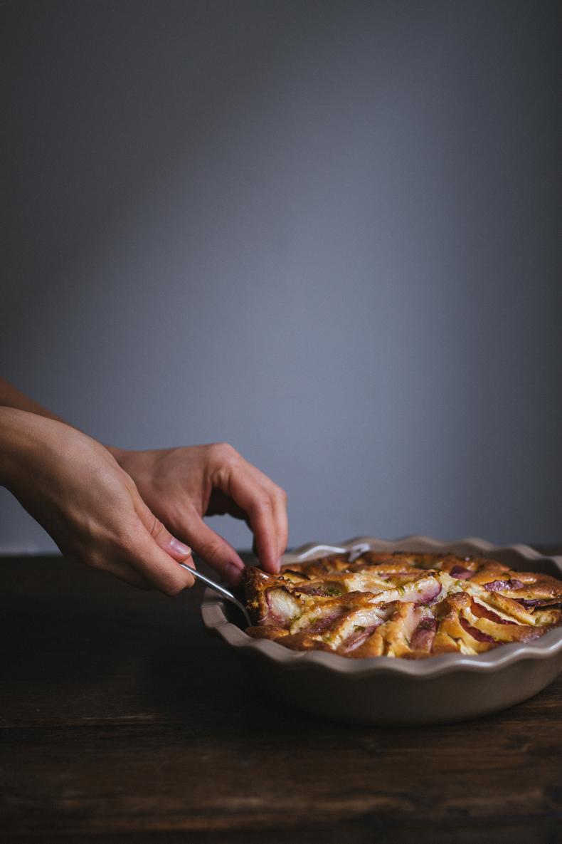 Glazed White Nectarine Cake by Tanya Balianytsia (more seasonal recipes on Honeytanie.com) 