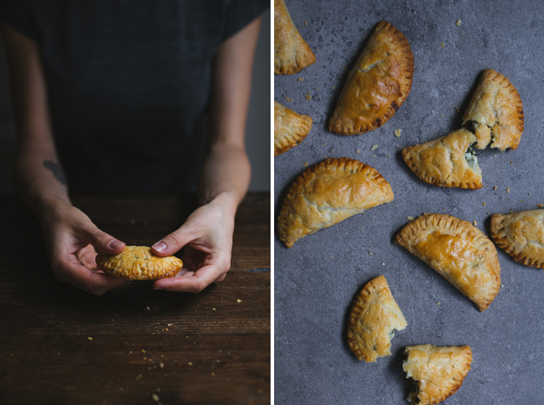 Hand Pies with Eggs and Greens by Tanya Balyanitsa (more seasonal recipes on Honeytanie.com)
