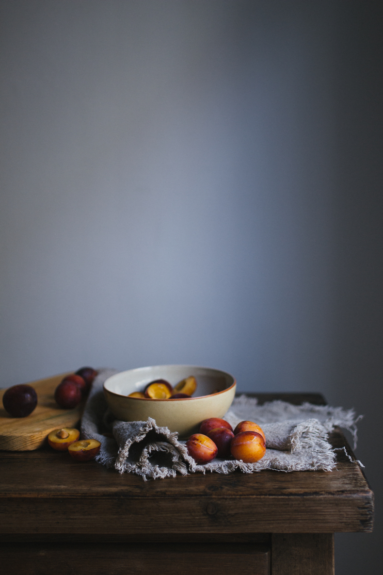 Wholewheat Plum Galette with Pine Nuts by Tanya Balyanitsa (more recipes on Honeytanie.com)