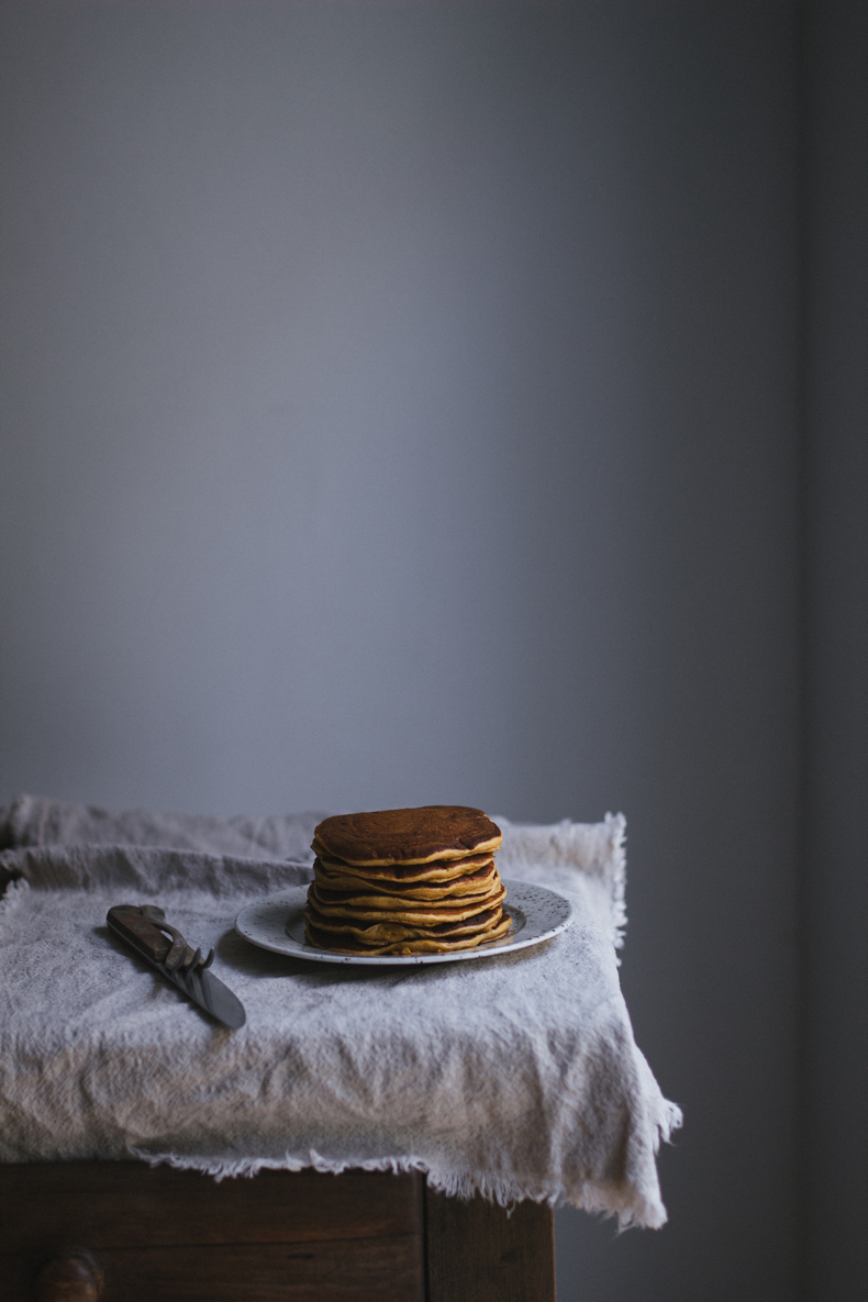 Sweet Potato Pancakes with cinnamon. Recipe and photograpy by Tanya Balyanitsa (more on Honeytanie.com)