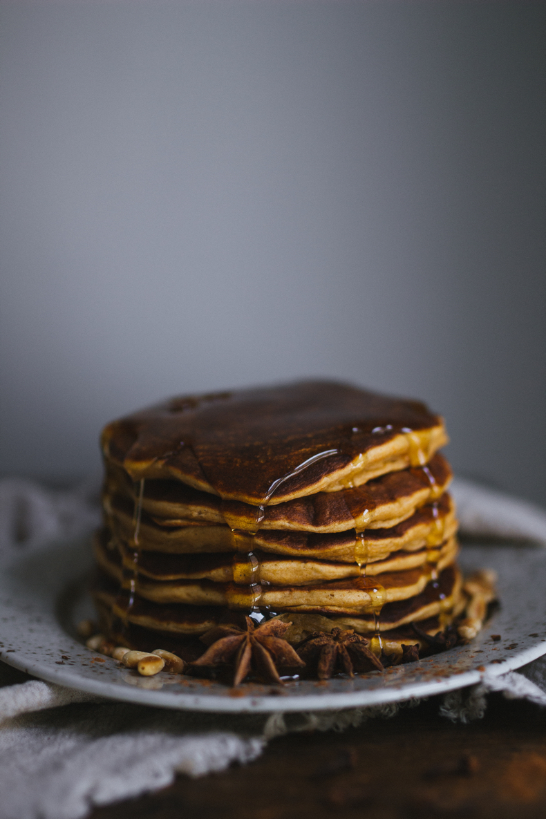 Sweet Potato Pancakes with cinnamon. Recipe and photograpy by Tanya Balyanitsa (more on Honeytanie.com)