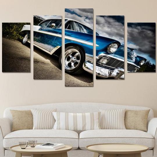 1956 Chevy Chevrolet Bel Air - Automative 5 Panel Canvas Art Wall Decor 1956 Chevy Chevrolet Bel Air - Automative 5 Panel Canvas Art Wall Decor