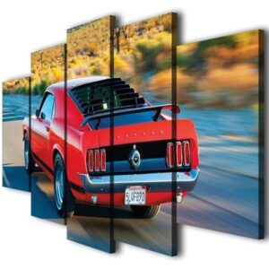 1969 Mustang Boss 302 Sport Car - Automative 5 Panel Canvas Art Wall Decor