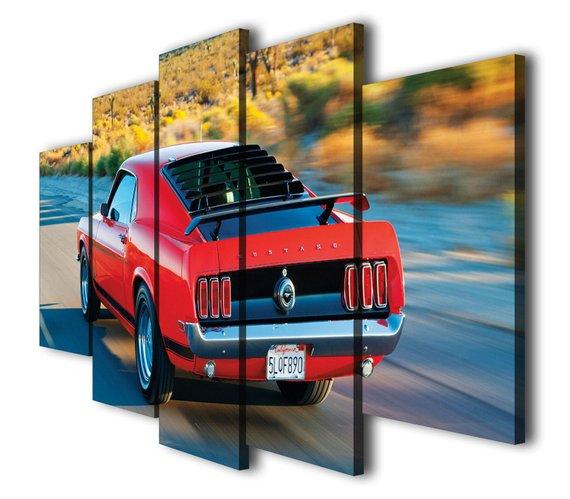 1969 Mustang Boss 302 Sport Car - Automative 5 Panel Canvas Art Wall Decor 1969 Mustang Boss 302 Sport Car - Automative 5 Panel Canvas Art Wall Decor