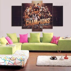 2016 Nba Champions “Cavaliers” - Sport 5 Panel Canvas Art Wall Decor