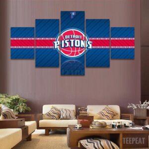2017 Detroit Pistons Banner - Sport 5 Panel Canvas Art Wall Decor