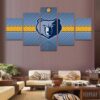 2017 Memphis Grizzlies Banner - Sport 5 Panel Canvas Art Wall Decor