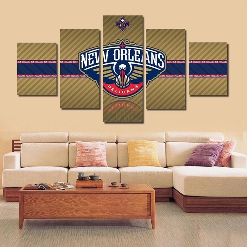 2017 New Orleans Pelicans - Sport 5 Panel Canvas Art Wall Decor 2017 New Orleans Pelicans - Sport 5 Panel Canvas Art Wall Decor