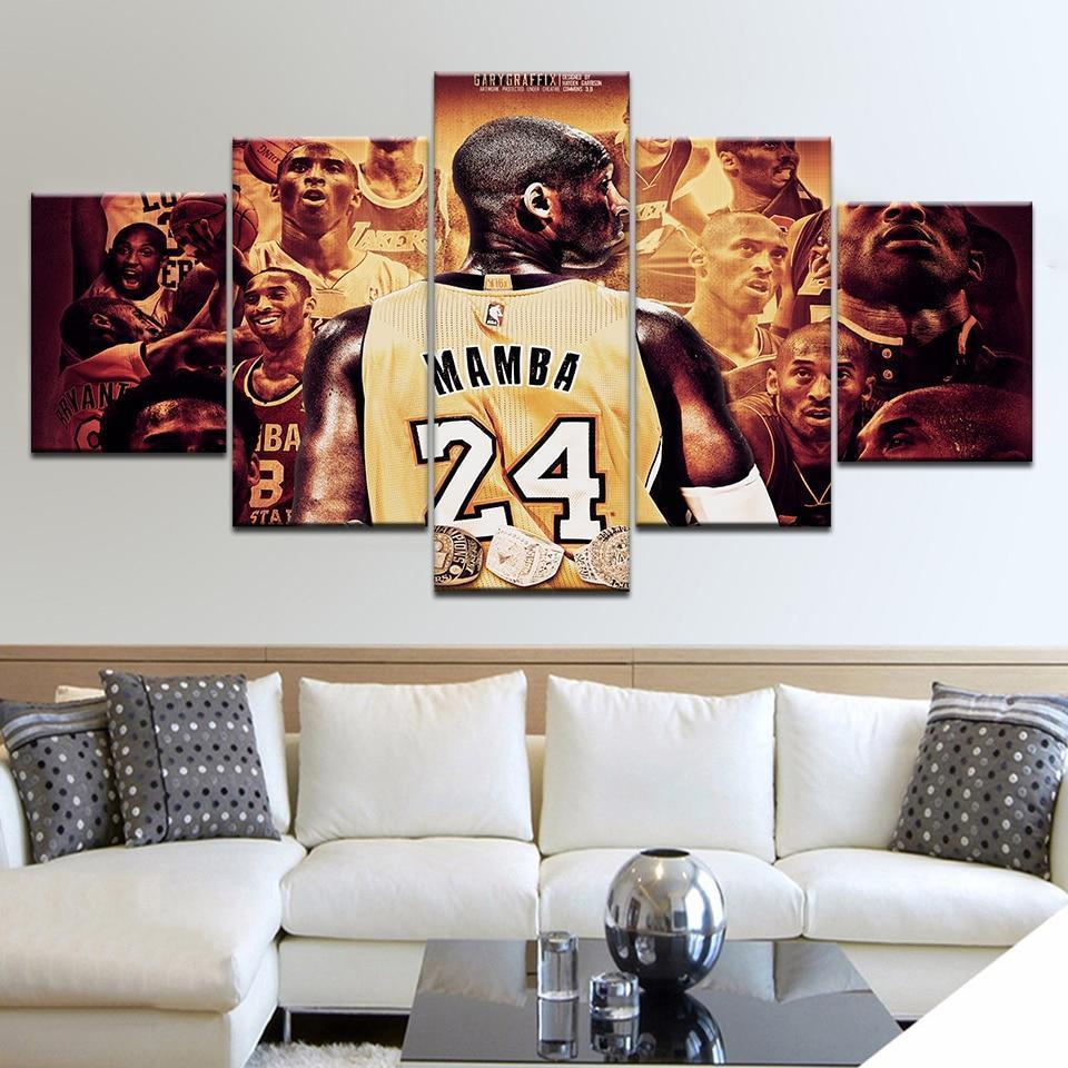 24 Kobe Bryant Basketball Player Sport - 5 Panel Canvas Art Wall Decor 24 Kobe Bryant Basketball Player Sport - 5 Panel Canvas Art Wall Decor