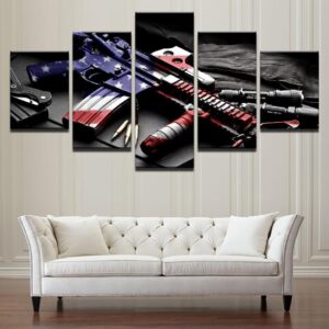2Nd Amendment Support - Army 5 Panel Canvas Art Wall Decor