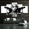 2Pac Hip Hop Rapper - Famous Person 5 Panel Canvas Art Wall Decor