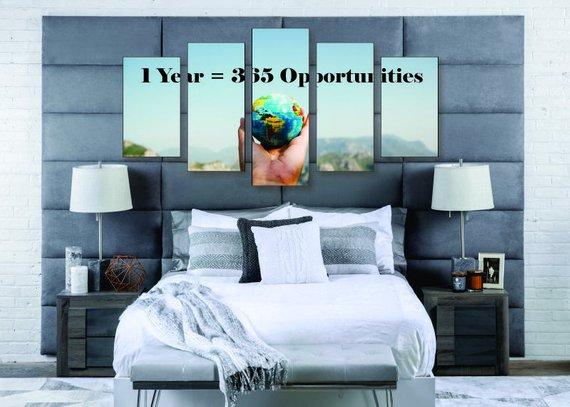 365 Opportunities - Abstract 5 Panel Canvas Art Wall Decor 365 Opportunities - Abstract 5 Panel Canvas Art Wall Decor