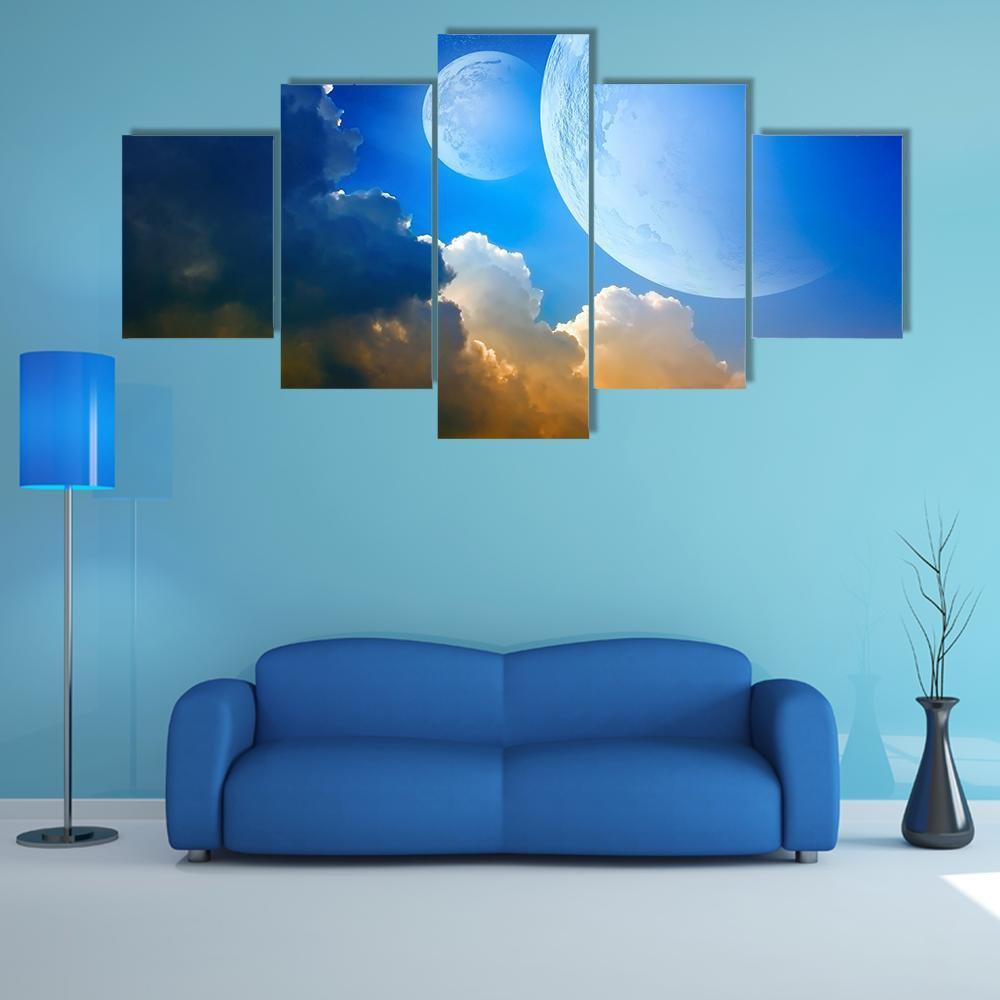 3D Fantasy Landscape - Space 5 Panel Canvas Art Wall Decor 3D Fantasy Landscape - Space 5 Panel Canvas Art Wall Decor