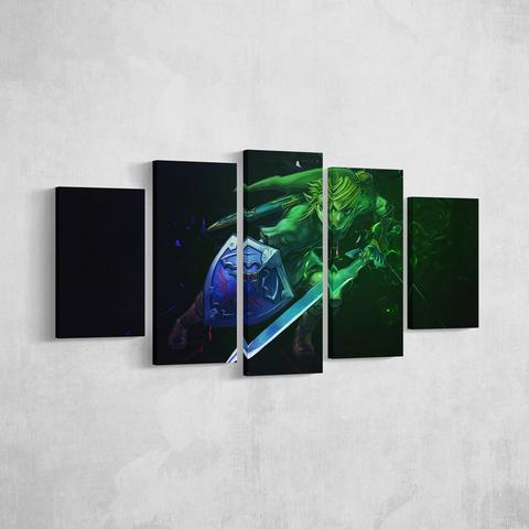 3D Link - Gaming 5 Panel Canvas Art Wall Decor 3D Link - Gaming 5 Panel Canvas Art Wall Decor