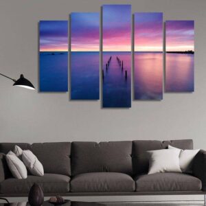 4062 - Space 5 Panel Canvas Art Wall Decor