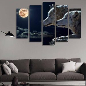 8127 - Animal 5 Panel Canvas Art Wall Decor