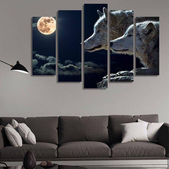 8127 - Animal 5 Panel Canvas Art Wall Decor 8127 - Animal 5 Panel Canvas Art Wall Decor
