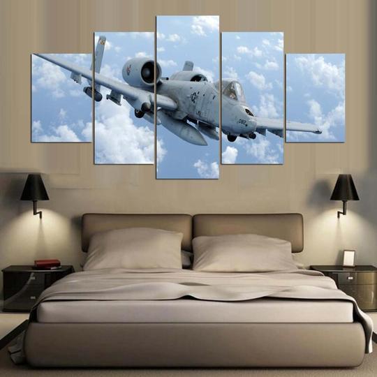 A-10 Thunderbolt Warthog - Aircraft 5 Panel Canvas Art Wall Decor A-10 Thunderbolt Warthog - Aircraft 5 Panel Canvas Art Wall Decor