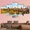 A Black And White View Of Central Park - Nature 5 Panel Canvas Art Wall Decor