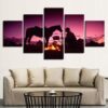 A Cowboy And His Horse - Animal 5 Panel Canvas Art Wall Decor
