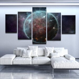 A Darker World - Space 5 Panel Canvas Art Wall Decor