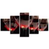 A Glass Of Red Wine - Wine 5 Panel Canvas Art Wall Decor