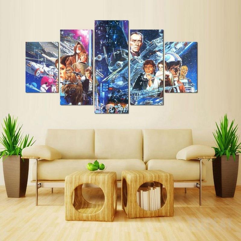 A New Hope - Movie 5 Panel Canvas Art Wall Decor A New Hope - Movie 5 Panel Canvas Art Wall Decor