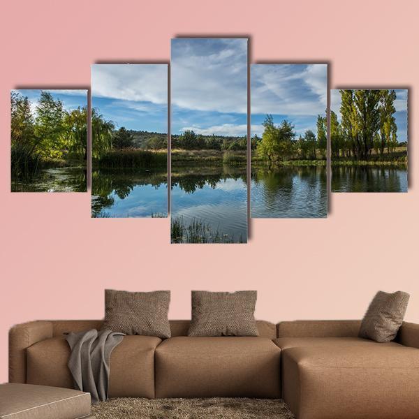 A Pond In The Arizona Desert - Nature 5 Panel Canvas Art Wall Decor A Pond In The Arizona Desert - Nature 5 Panel Canvas Art Wall Decor