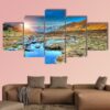A Prairie Sunset In Mountain - Nature 5 Panel Canvas Art Wall Decor