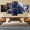 Abstract Animal Wolf - Animal 5 Panel Canvas Art Wall Decor
