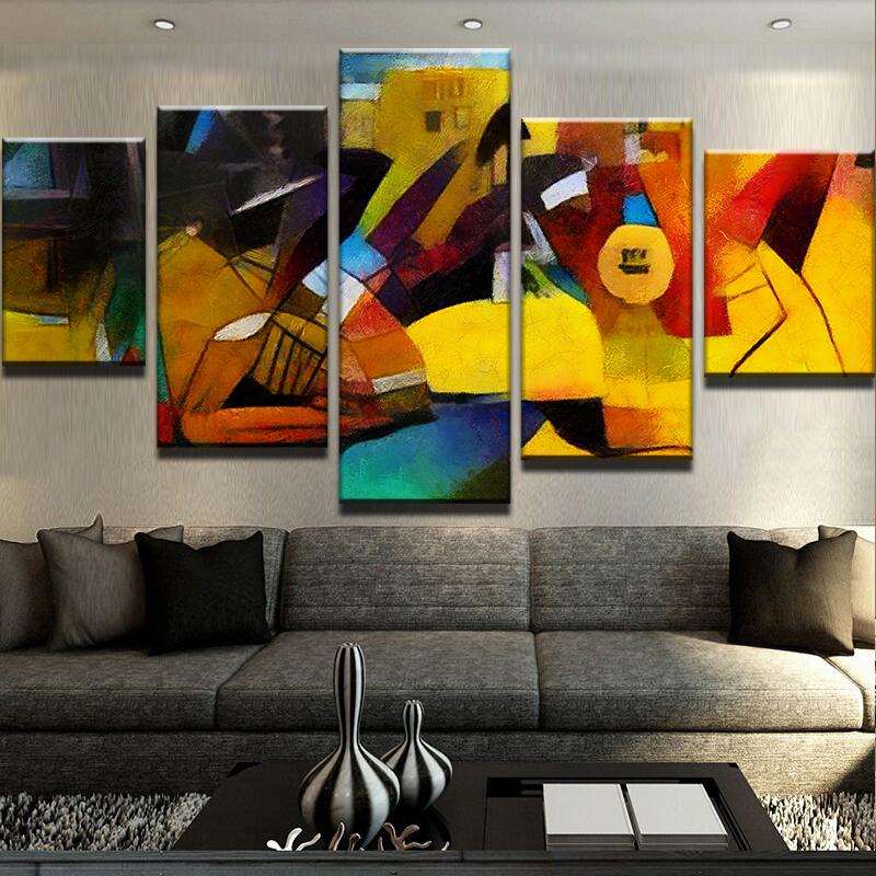 Abstract Art - Abstract 5 Panel Canvas Art Wall Decor Abstract Art - Abstract 5 Panel Canvas Art Wall Decor