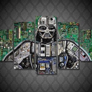 Abstract Darth Vader Dart Vader - Movie 5 Panel Canvas Art Wall Decor