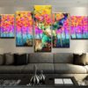 Abstract Deer - Animal 5 Panel Canvas Art Wall Decor