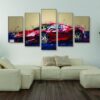 Abstract Ferrari F488 - Automative 5 Panel Canvas Art Wall Decor