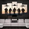 Abstract Flat Soldiers - Army 5 Panel Canvas Art Wall Decor