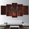 Abstract Guitar 1 - Music 5 Panel Canvas Art Wall Decor