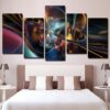Abstract Large - Abstract 5 Panel Canvas Art Wall Decor