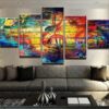 Abstract Music Notation - Music 5 Panel Canvas Art Wall Decor