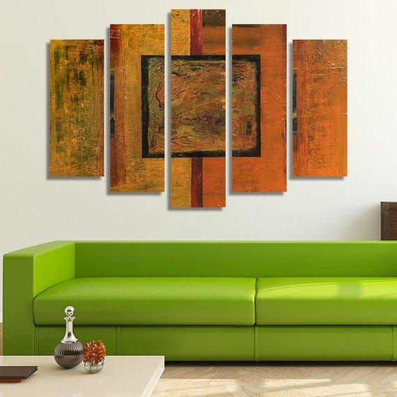 Abstract Oil - Abstract 5 Panel Canvas Art Wall Decor Abstract Oil - Abstract 5 Panel Canvas Art Wall Decor
