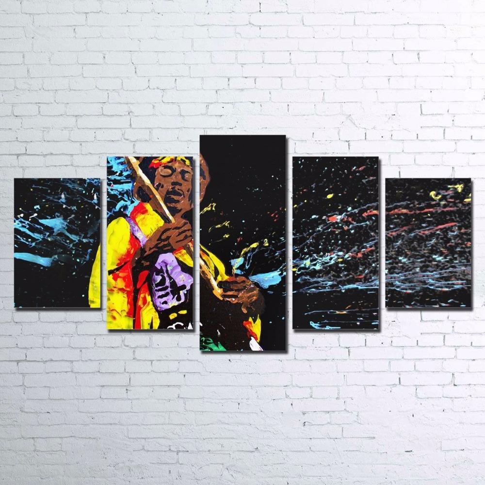 Abstract Rock Singer - Music 5 Panel Canvas Art Wall Decor Abstract Rock Singer - Music 5 Panel Canvas Art Wall Decor
