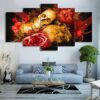 Abstract Skull 3 - Abstract 5 Panel Canvas Art Wall Decor