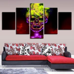 Abstract Skull - Abstract 5 Panel Canvas Art Wall Decor