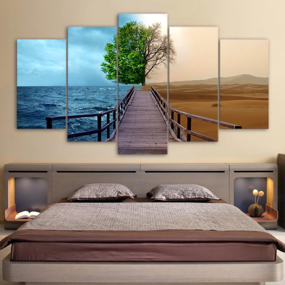 Abstract Tree - Nature 5 Panel Canvas Art Wall Decor Abstract Tree - Nature 5 Panel Canvas Art Wall Decor